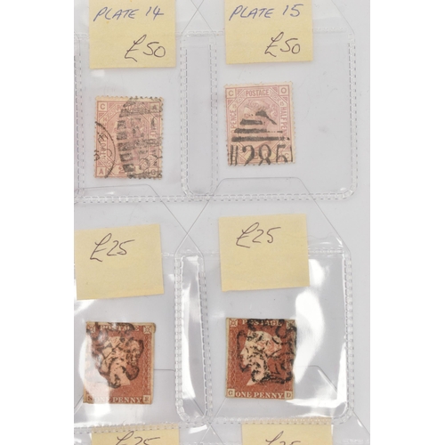 136 - AN ASSORTMENT OF STAMPS, to include six penny reds and six early British stamps