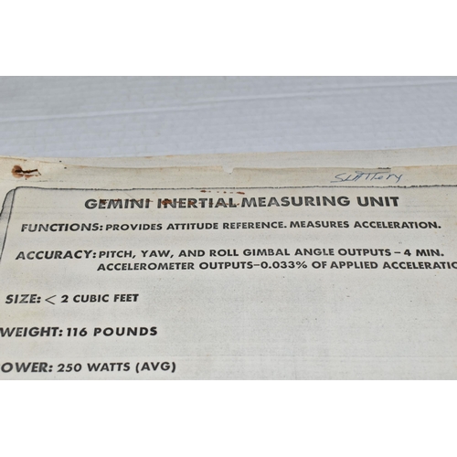 549 - A GEMINI INERTIAL MEASURING UNIT BOOKLET, the booklet informed Astronauts working on the programme o... 