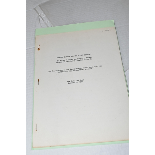 550 - TWO NASA SPACE TASK GROUP BRIEFING DOCUMENTS DATED 25TH JANUARY 1960, the first 'Mercury Capsule and... 