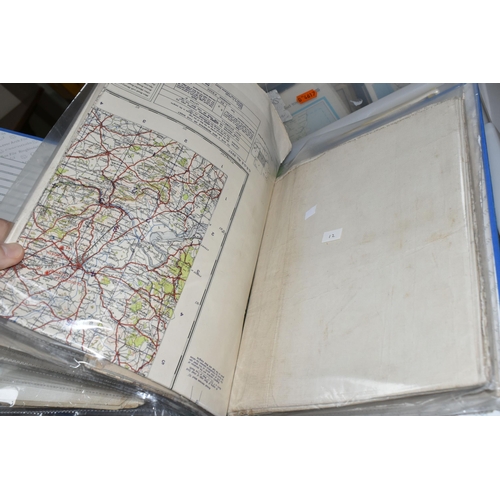 554 - TWO BOXES OF VINTAGE MAPS AND EPHEMERA, to include a collection of Ordnance Survey 'Outdoor Leisure'... 