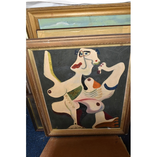 559 - A QUANTITY OF PAINTINGS AND PRINTS ETC, to include unframed oil on board portraits signed W. Ball, p... 