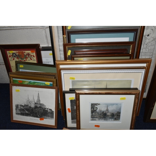 564 - A QUANTITY OF PICTURES AND PRINTS ETC, to include two landscape oils on canvas signed I. Cafieri, ap... 