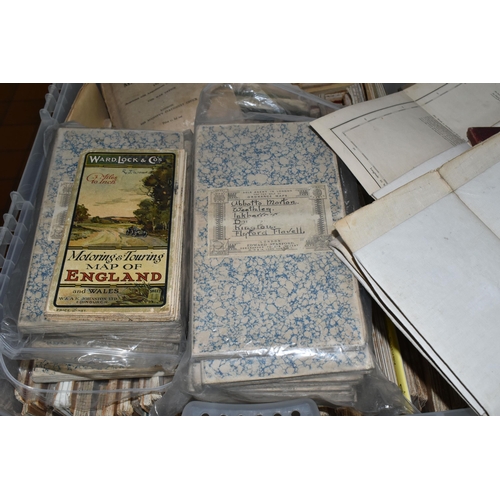 575 - TWO BOXES OF VINTAGE AND ANTIQUE MAPS, to include Ordnance Survey One-Inch, Contoured Road, Geologic... 