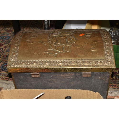 576 - TWO BOXES AND LOOSE SEWING MACHINE, CERAMICS, CONERTINA AND SUNDRY ITEMS, to include a boxed Royal D... 