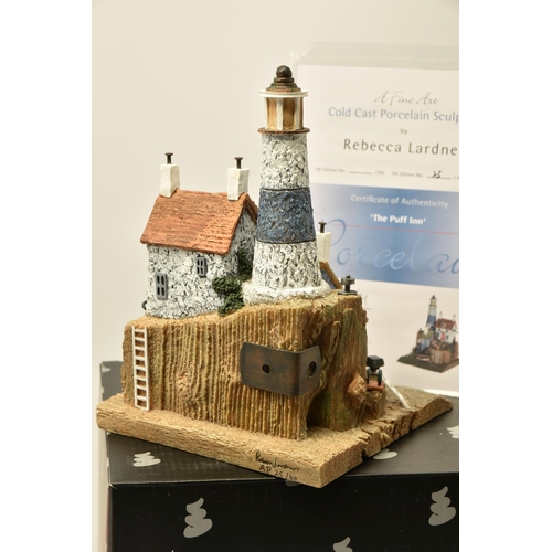 301 - REBECCA LARDNER (BRITISH 1971) THE PUFF INN', an artist proof sculpture of an inn and a lighthouse, ... 