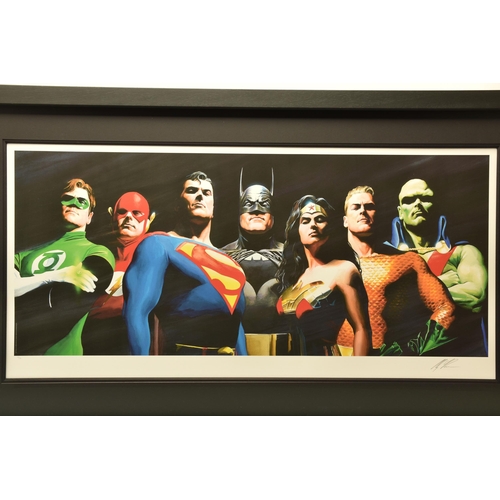 312 - ALEX ROSS (AMERICAN CONTEMPORARY) 'ORIGINAL SEVEN' portraits of Green Lantern, Flash, Superman, Batm... 