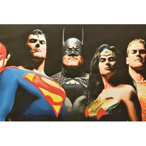 312 - ALEX ROSS (AMERICAN CONTEMPORARY) 'ORIGINAL SEVEN' portraits of Green Lantern, Flash, Superman, Batm... 