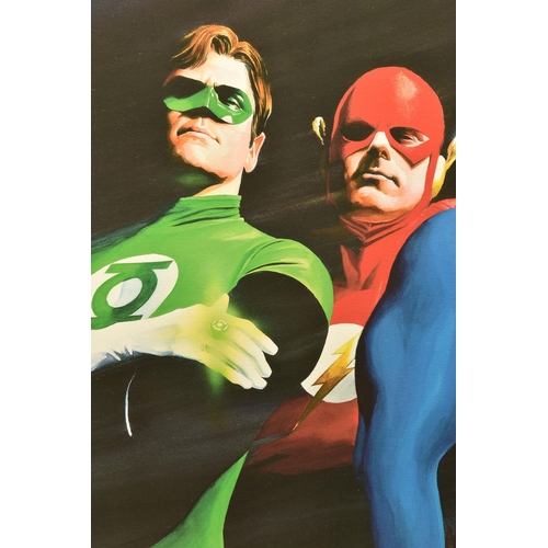 312 - ALEX ROSS (AMERICAN CONTEMPORARY) 'ORIGINAL SEVEN' portraits of Green Lantern, Flash, Superman, Batm... 