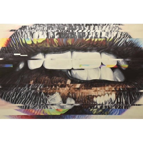 316 - KRIS HARDY (BRITISH 1978) 'HIDE YOURSELF, HIDE YOUR LIES', a contemporary study of a female mouth, s... 