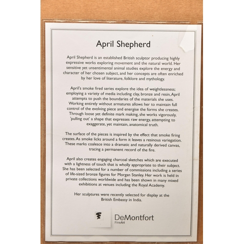 318 - APRIL SHEPHERD (BRITISH CONTEMPORARY) 'DOPEY GREAT DANE, FRONT ON' a sketch of a dog, initialled cen... 