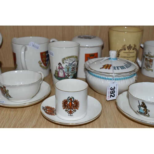 392 - A QUANTITY OF WH GOSS CRESTED WARE AND OTHER VESSELS, over sixty pieces, to include a marmalade pot ... 