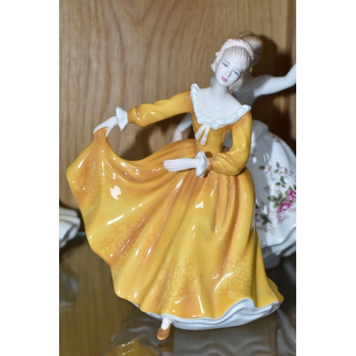 321 - FIVE ROYAL DOULTON FIGURINES, comprising Country Rose HN3221, Shirley HN2702, Kay HN3340, Pretty Lad... 