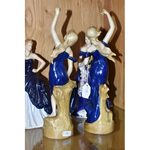 322 - A GROUP OF ROYAL DUX, ROYAL WORCESTER AND ROYAL DOULTON FIGURINES, comprising a pair of Royal Dux fi... 