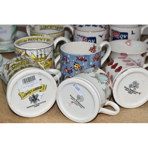 342 - A GROUP OF TWELVE EMMA BRIDGEWATER MUGS AND ONE MILK JUG, comprising a second quality 'Pink Hearts' ... 