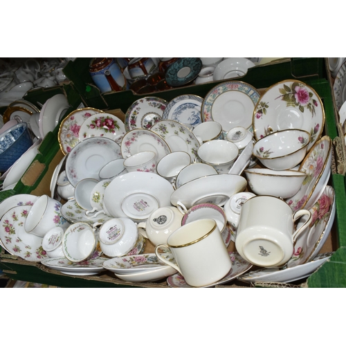 360 - FIVE BOXES OF ASSORTED TEAWARES to include a German tea set manufactured by Furstenberg comprising t... 