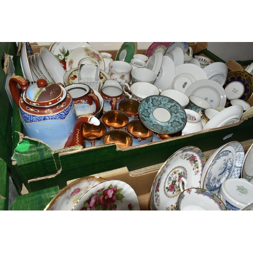 360 - FIVE BOXES OF ASSORTED TEAWARES to include a German tea set manufactured by Furstenberg comprising t... 