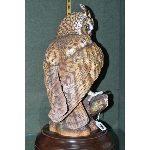 380 - A CLERMONT FINE CHINA 'LONG-EARED OWL' FIGURE, limited edition 55/100, with certificate and wooden b... 