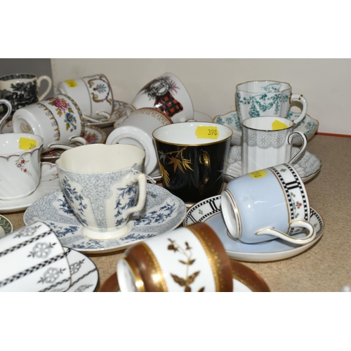 398 - A GROUP OF COFFEE CUPS AND SAUCERS FROM NAMED MANUFACTURERS comprising Wedgwood to include a Barlast... 