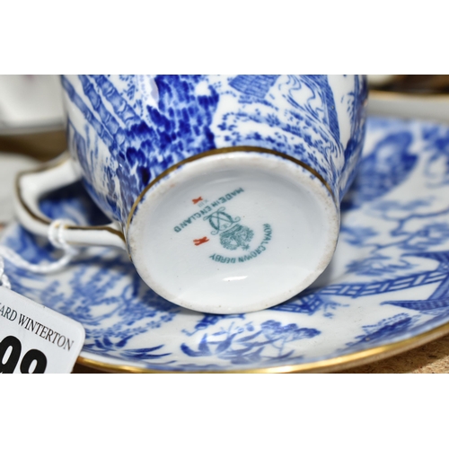 398 - A GROUP OF COFFEE CUPS AND SAUCERS FROM NAMED MANUFACTURERS comprising Wedgwood to include a Barlast... 