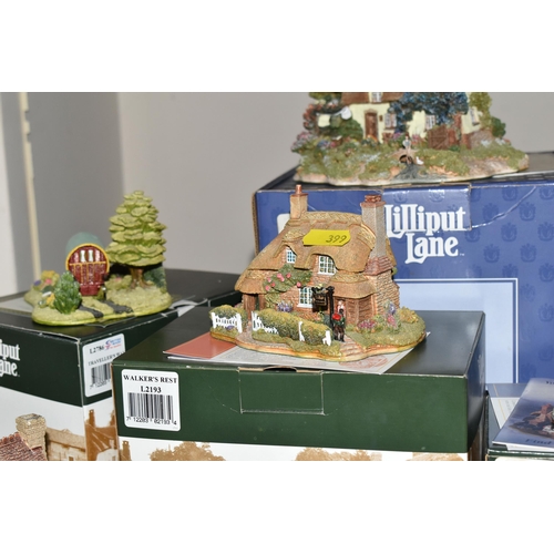 399 - TWENTY THREE LILLIPUT LANE ORNAMENTS to include six boxed Lilliput lane ornaments comprising Summer ... 