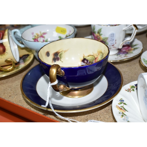 409 - A GROUP OF MOSTLY AYNSLEY COFFEE WARE to include various coffee cup and saucer sets to include Shang... 