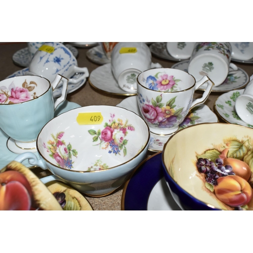 409 - A GROUP OF MOSTLY AYNSLEY COFFEE WARE to include various coffee cup and saucer sets to include Shang... 