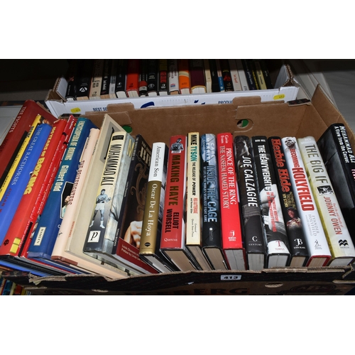 413 - A QUANTITY OF MODERN BOXING RELATED HARDBACK BOOKS, to include histories and biographies, Bruce Lee ... 