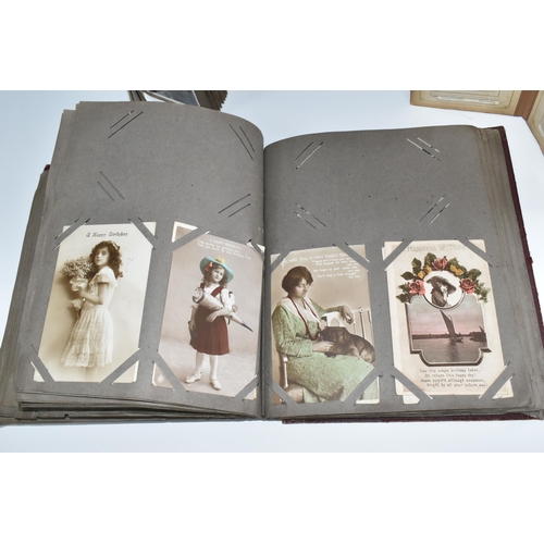 424 - Two Victorian/Edwardian Photograph Albums, both require restoration with a collection of portrait ph... 