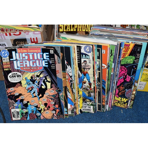 425 - SIX BOXES OF DC COMICS, includes numerous Batman, Detective Comics, Superman, Action Comics, Wonder ... 