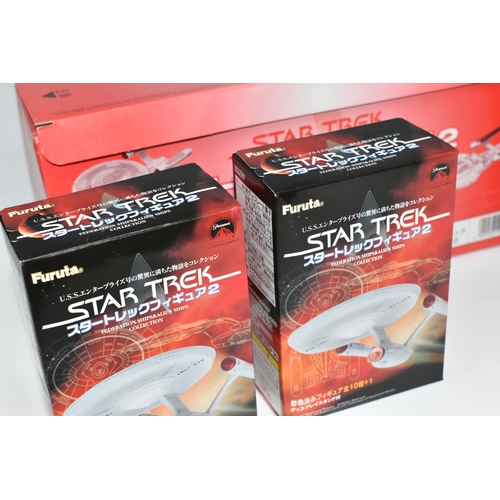 428 - TWO FURUTA STAR TREK FEDERATION SHIPS & ALIEN SHIPS COLLECTION SHOP DISPLAY BOXED SETS, each boxed s... 