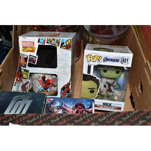 449 - A QUANTITY OF MARVEL COLLECTIBLE ACTION FIGURES, to include three Funko Force figures two War Machin... 