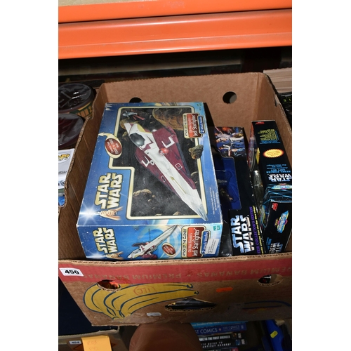 450 - A QUANTITY OF BOXED MODERN STAR WARS TOYS AND GAMES, Hasbro Attack of the Clones Obi-Wan Kenobi's Je... 