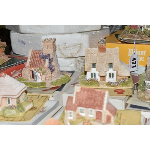 471 - A COLLECTION OF BOXED LILLIPUT LANE COTTAGES, most with deeds, comprising Cradle Cottage, Junk & Dis... 