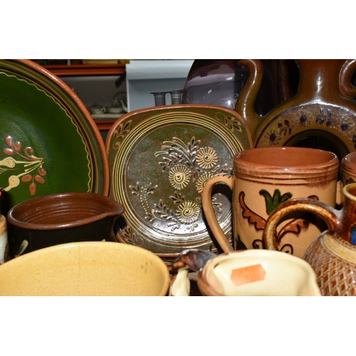 481 - A COLLECTION OF CERAMICS, mainly red earthenware pieces, to include continental and art pottery, sli... 