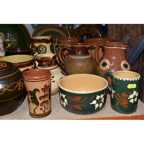 481 - A COLLECTION OF CERAMICS, mainly red earthenware pieces, to include continental and art pottery, sli... 