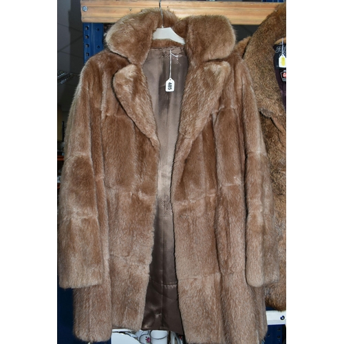 485 - THREE FUR COATS, comprising a German 'Fashion Style' coney fur jacket, and two vintage fur coats (3)... 