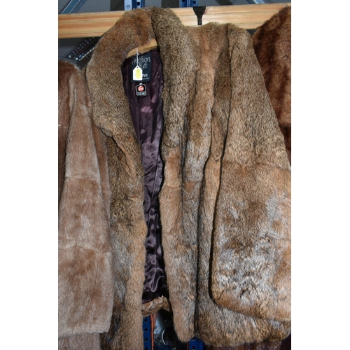 485 - THREE FUR COATS, comprising a German 'Fashion Style' coney fur jacket, and two vintage fur coats (3)... 