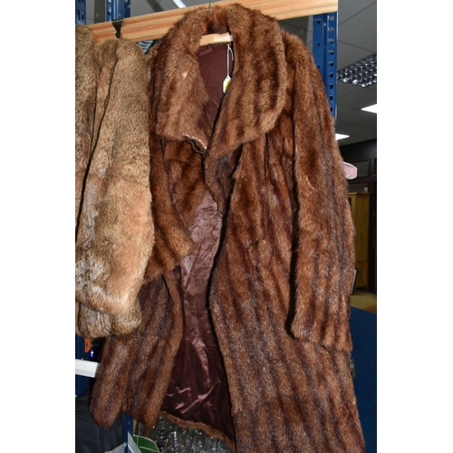 485 - THREE FUR COATS, comprising a German 'Fashion Style' coney fur jacket, and two vintage fur coats (3)... 