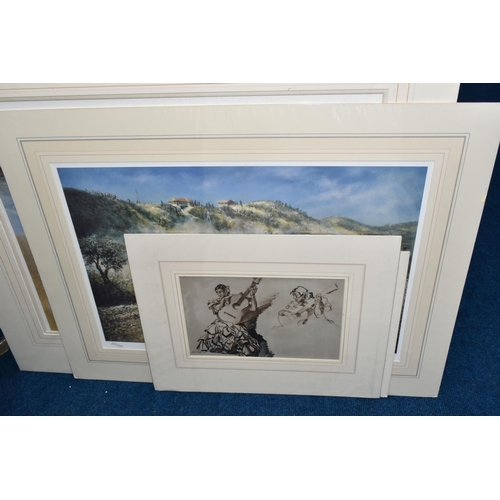 487 - SEVEN LIMITED EDITION CARD MOUNTED PRINTS, three by Sir William Russel Flint (Scottish 1880-1969) co... 