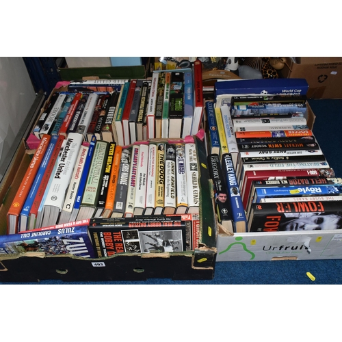 493 - A COLLECTION OF MODERN FOOTBALL RELATED BOOKS, majority are hardback copies of player biographies an... 