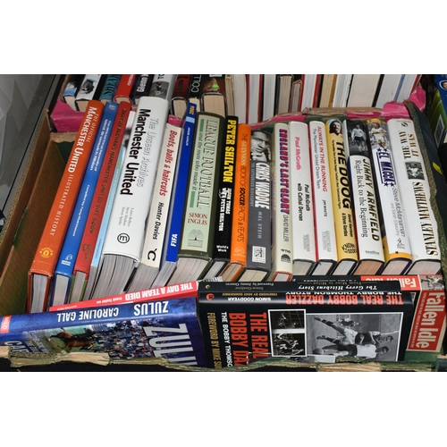 493 - A COLLECTION OF MODERN FOOTBALL RELATED BOOKS, majority are hardback copies of player biographies an... 