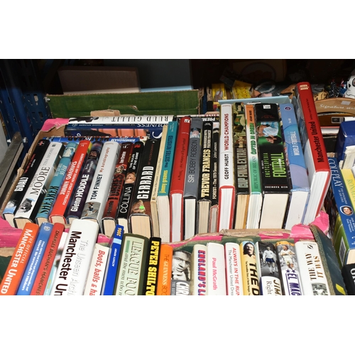 493 - A COLLECTION OF MODERN FOOTBALL RELATED BOOKS, majority are hardback copies of player biographies an... 