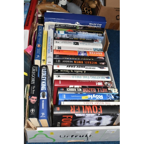 493 - A COLLECTION OF MODERN FOOTBALL RELATED BOOKS, majority are hardback copies of player biographies an... 