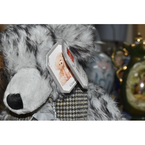 495 - THREE SUKI SILVER TAG LIMITED EDITION TEDDY BEARS, 'Olivia' No.268 of 1500, 'George' No.340 of 1500 ... 