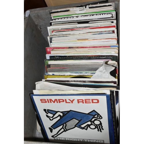 516 - TWO BOXES OF MOSTLY 80s 45 RPM SINGLES to include approximately one hundred singles to include The C... 