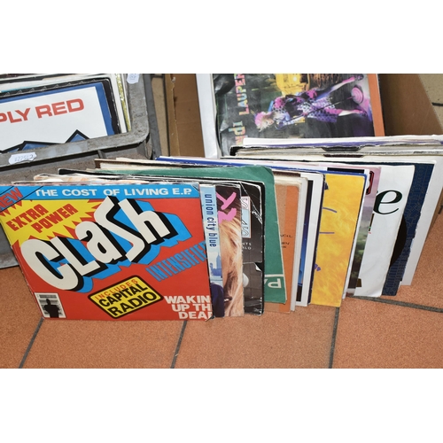 516 - TWO BOXES OF MOSTLY 80s 45 RPM SINGLES to include approximately one hundred singles to include The C... 