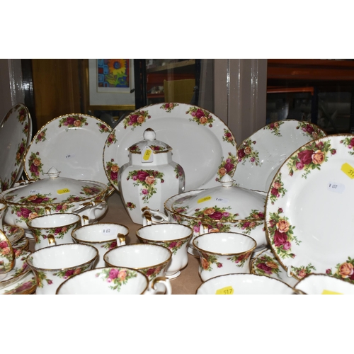 517 - A COLLECTION OF ROYAL ALBERT 'OLD COUNTRY ROSES' PATTERN DINNER, TEA AND GIFT WARES, comprising two ... 