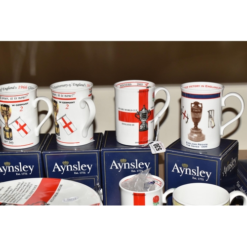 530 - A GROUP OF COMMEMORATIVE AYNSLEY GIFTWARE to include two football World Cup 1966 commemorative mugs ... 