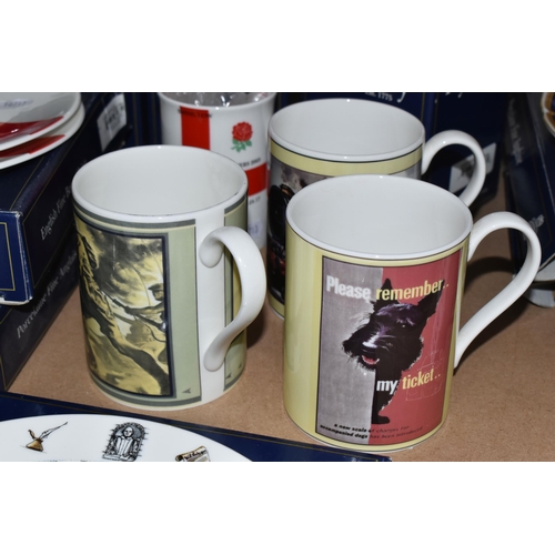 530 - A GROUP OF COMMEMORATIVE AYNSLEY GIFTWARE to include two football World Cup 1966 commemorative mugs ... 