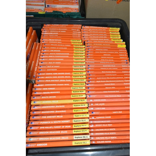 536 - FIVE BOXES OF ORDNANCE SURVEY 'EXPLORER' MAPS, local leisure maps with public rights of way and tour... 